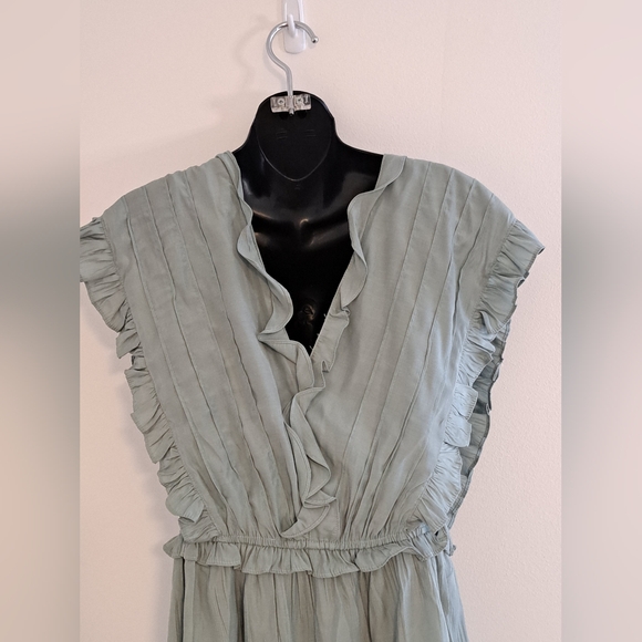 Mustard Seed Sage Lined Ruffle Mini Dress Misses Size Medium(8 - 10) - Picture 9 of 9